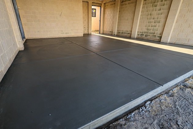 Freshly poured concrete slab for a residential property in Chelsea by Empire Concreters